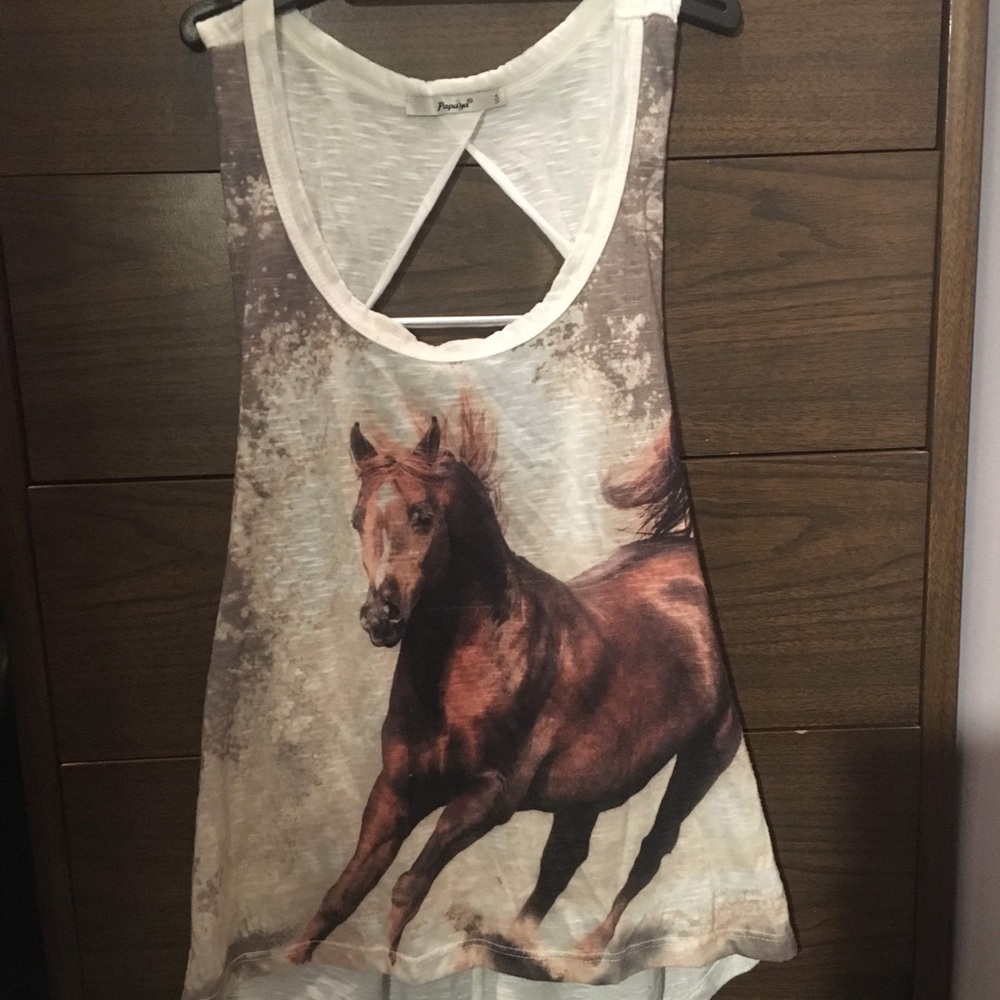 Papaya Horse Tank Top - Size Small